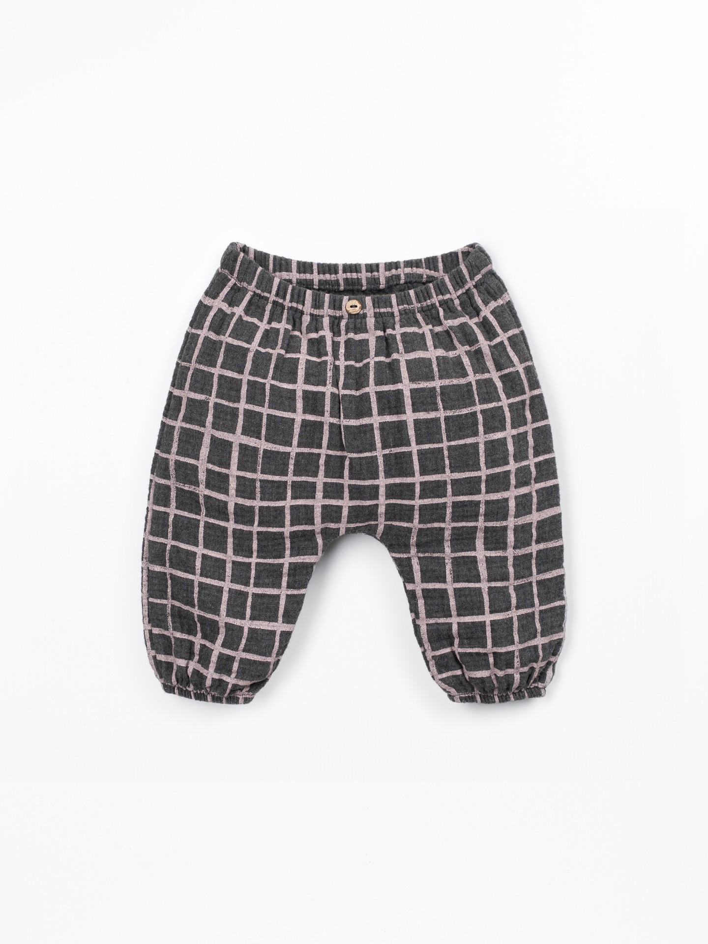 Pantalon en tissu avec motif à carreaux