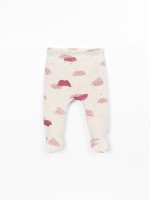 Jersey trousers with cloud print