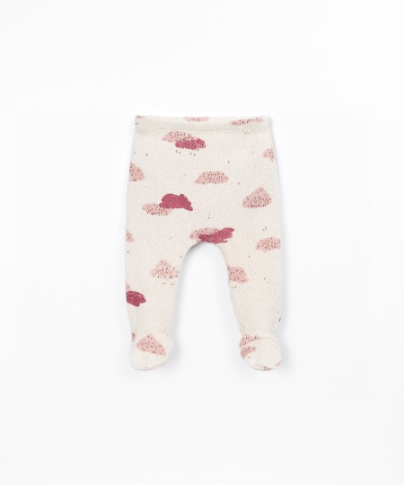 Jersey trousers with cloud print