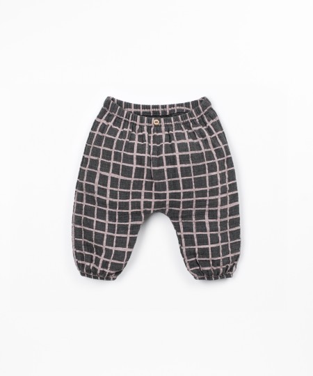 Pantalon en tissu avec motif à carreaux