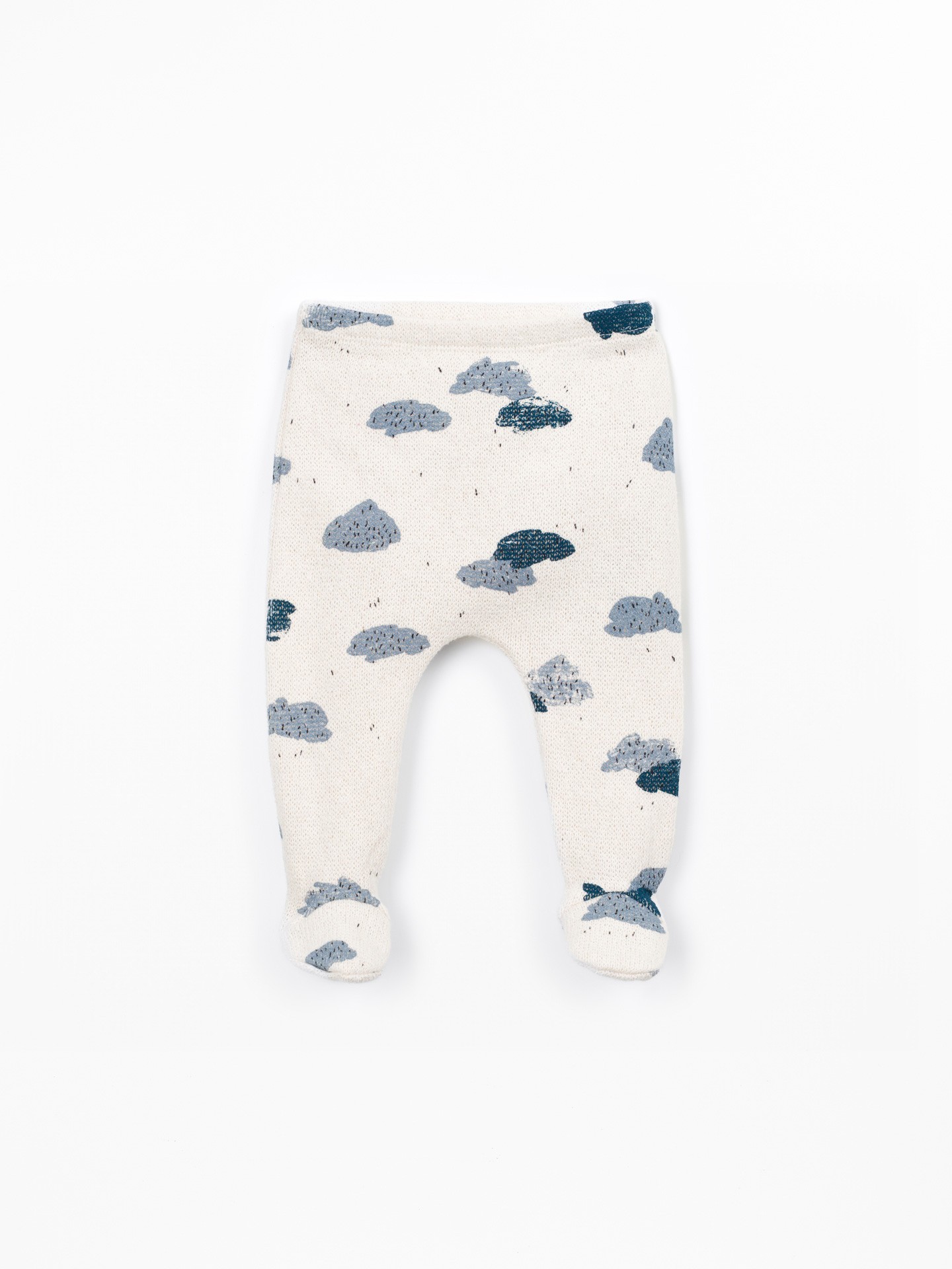 Pantalon en maille avec imprimé de nuages