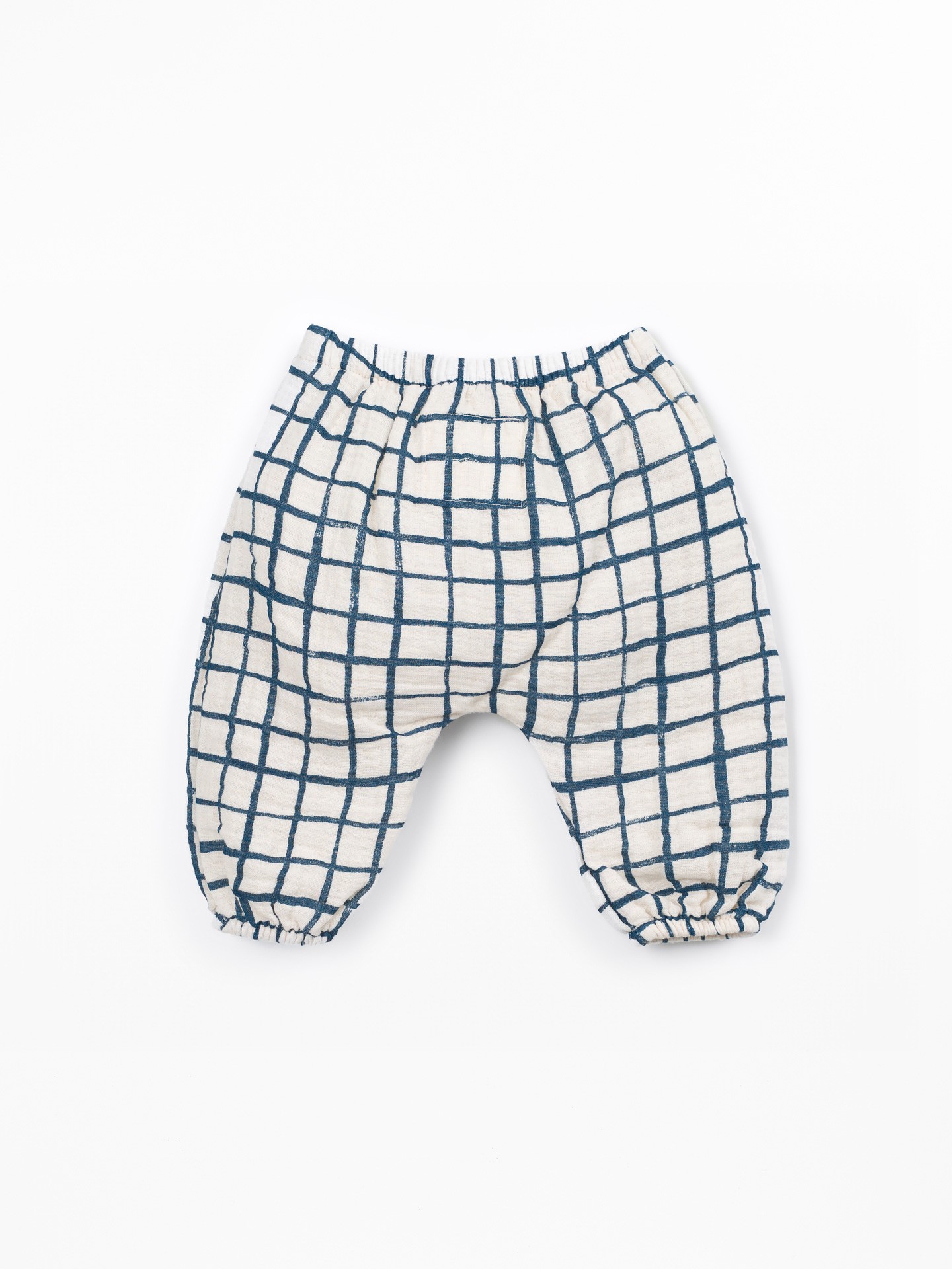 Pantalon en tissu avec motif à carreaux