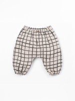 Fabric trousers with checkered pattern