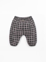 Fabric trousers with checkered pattern
