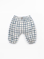 Fabric trousers with checkered pattern