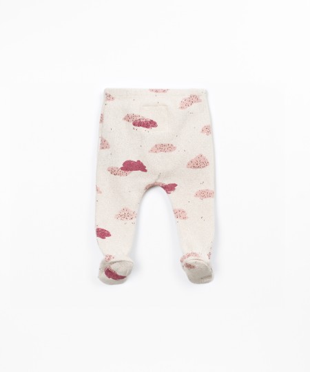 Jersey trousers with cloud print