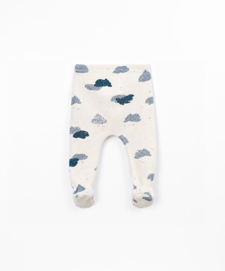 Jersey trousers with cloud print