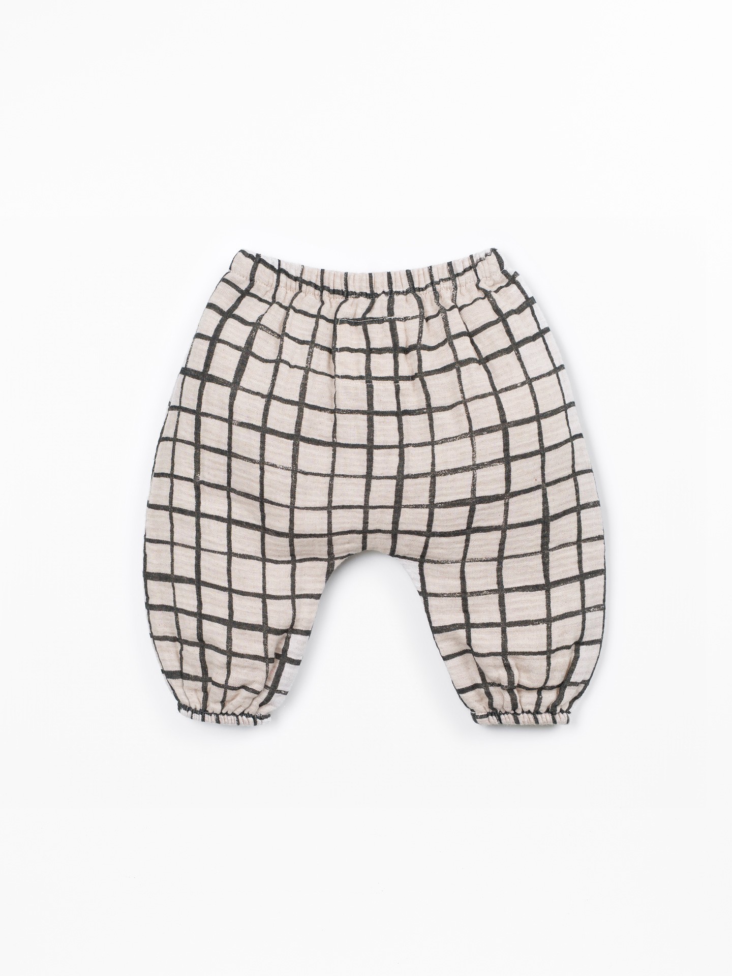 Pantalon en tissu avec motif à carreaux