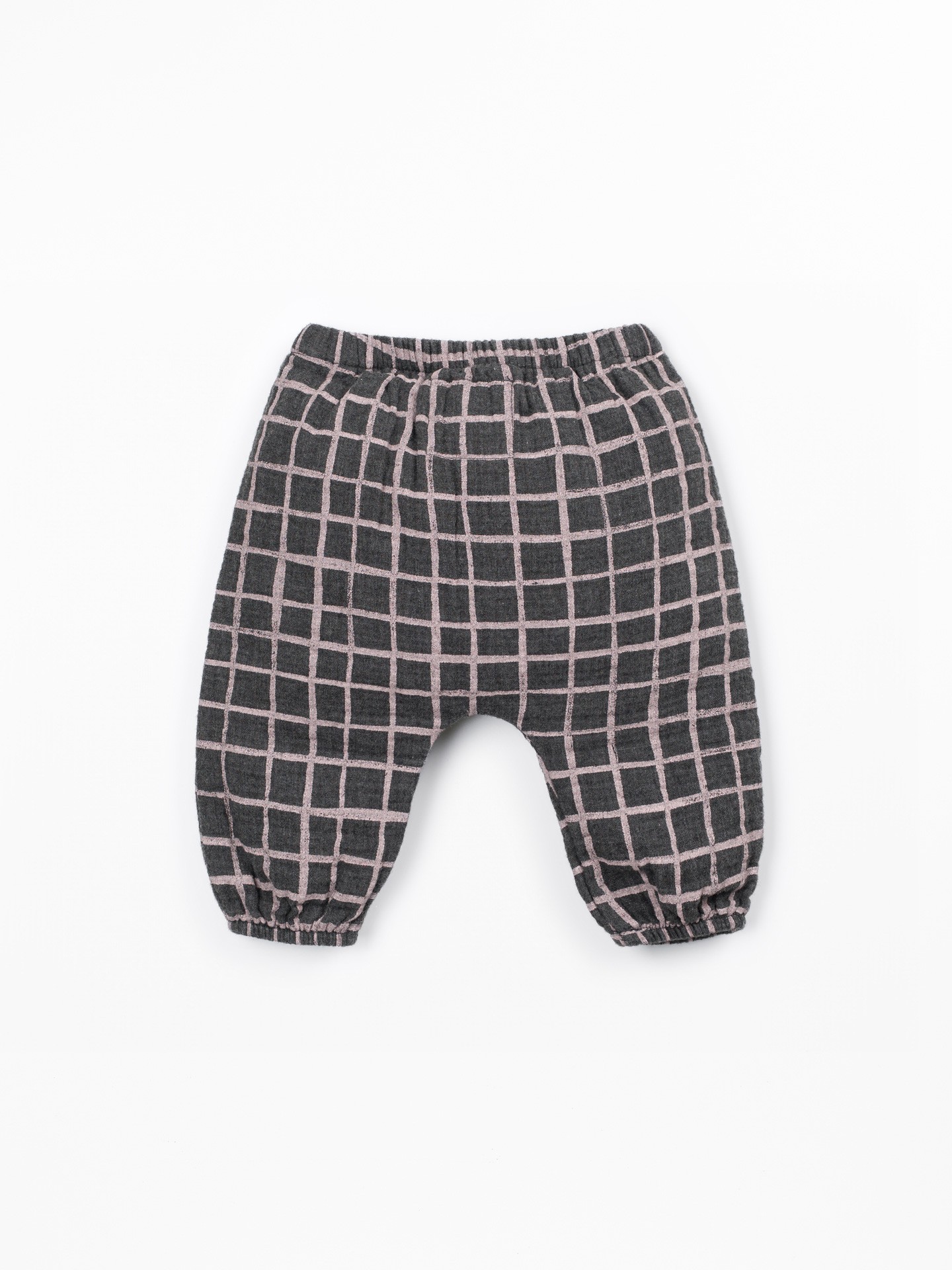 Pantalon en tissu avec motif à carreaux