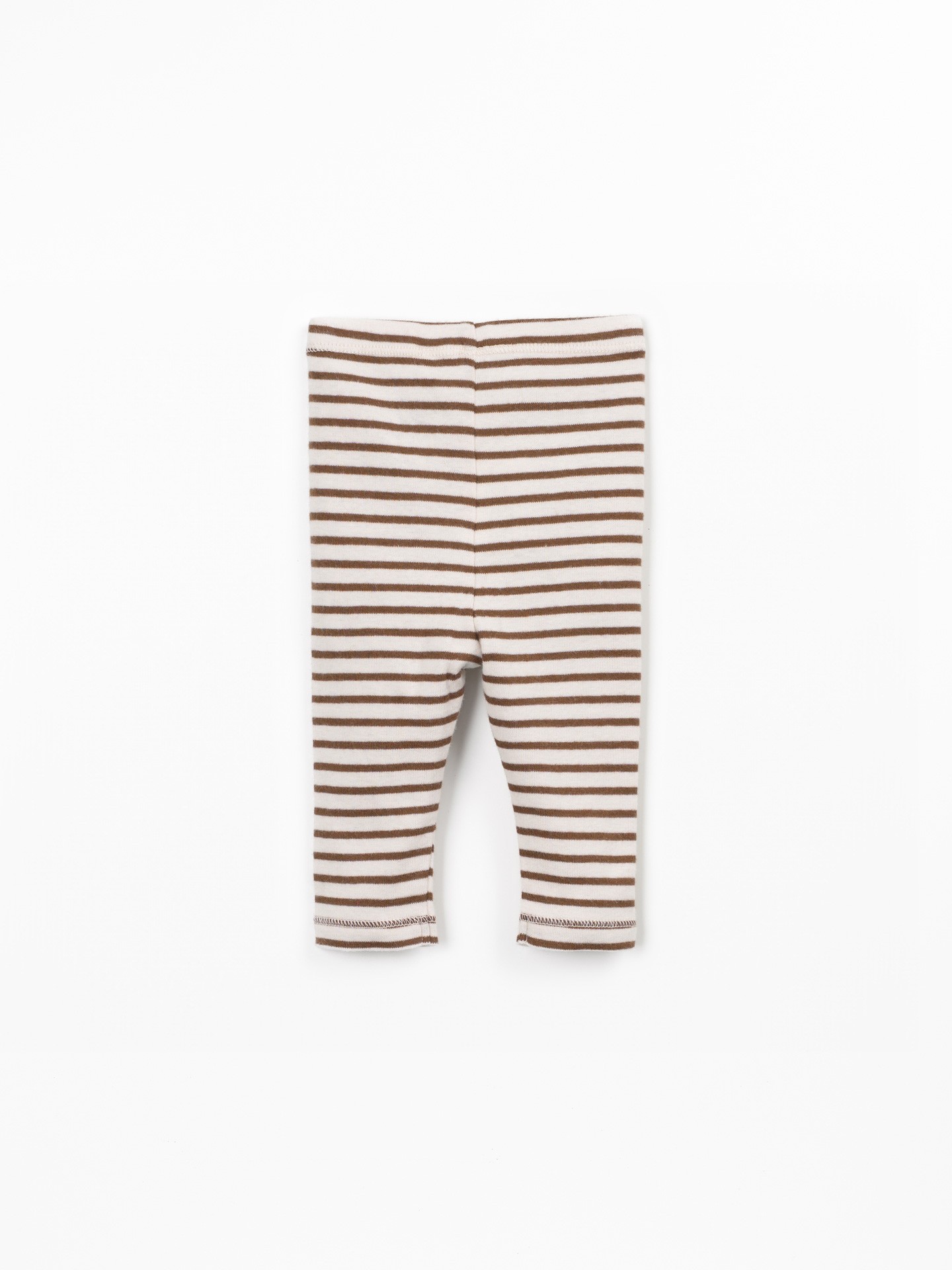 Leggings rayés avec boutons décoratifs en noix de coco