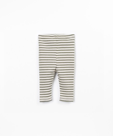 Leggings a righe con bottoni decorativi in cocco