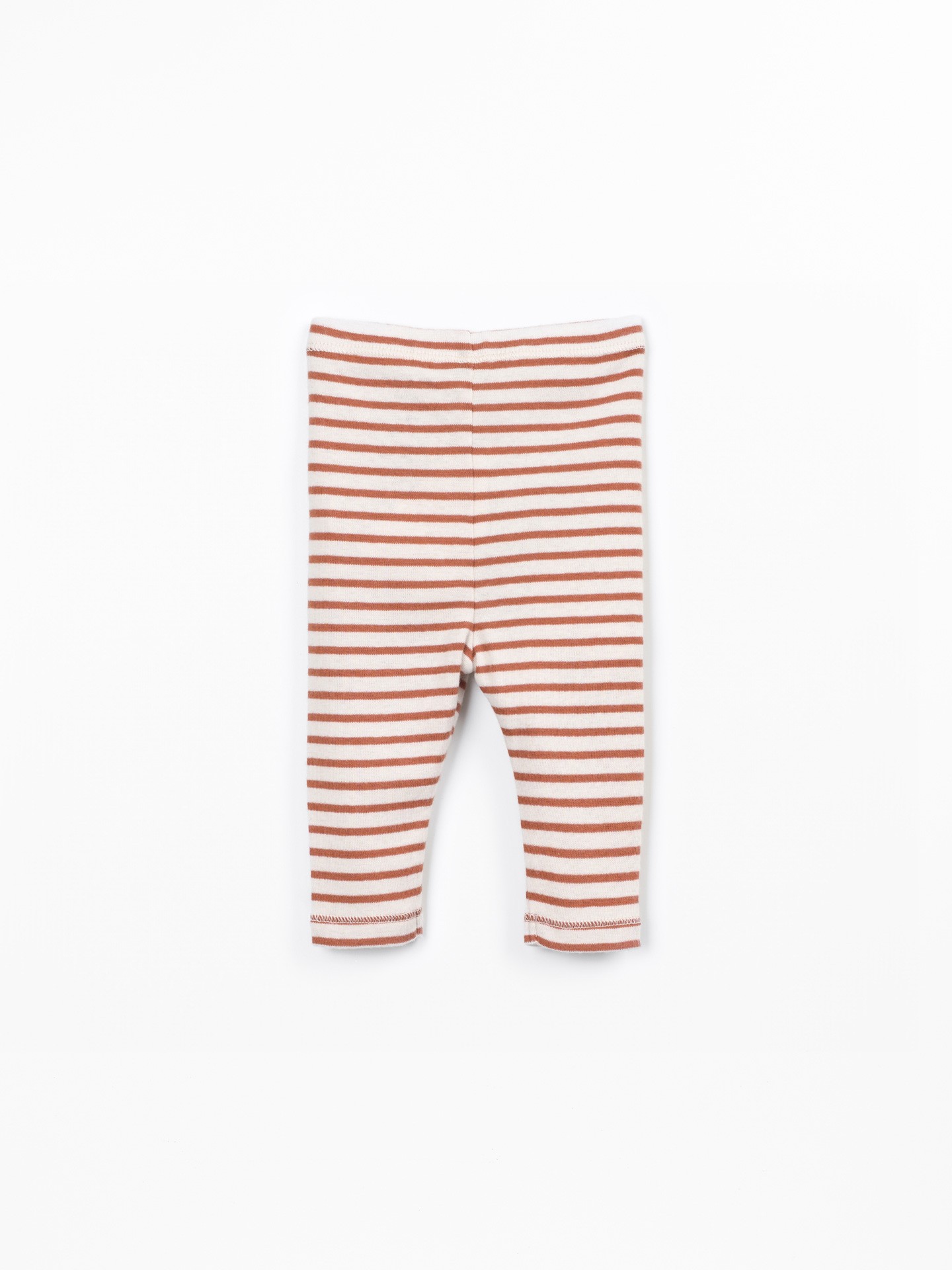 Leggings rayés avec boutons décoratifs en noix de coco