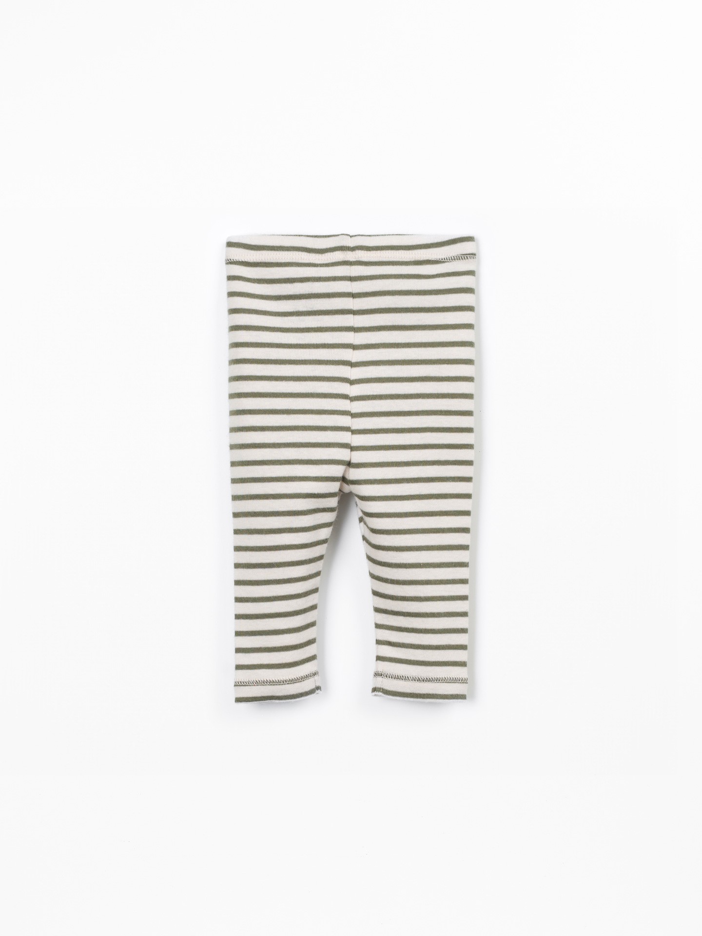 Leggings rayés avec boutons décoratifs en noix de coco