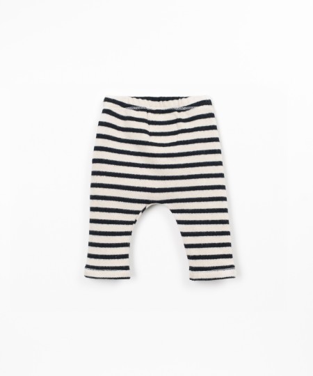 Knit leggings with elastic waistband