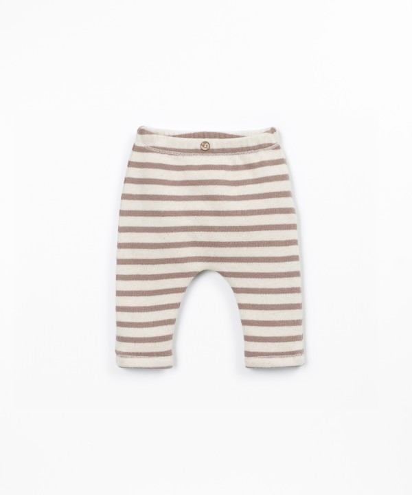 Knit leggings with elastic waistband
