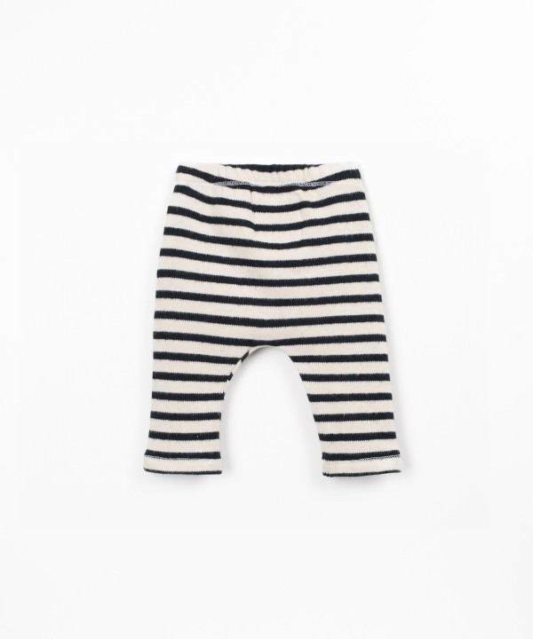 Knit leggings with elastic waistband