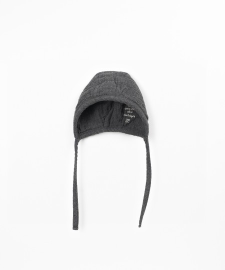 Cotton Cap with Side Flaps and Adjustable Ties