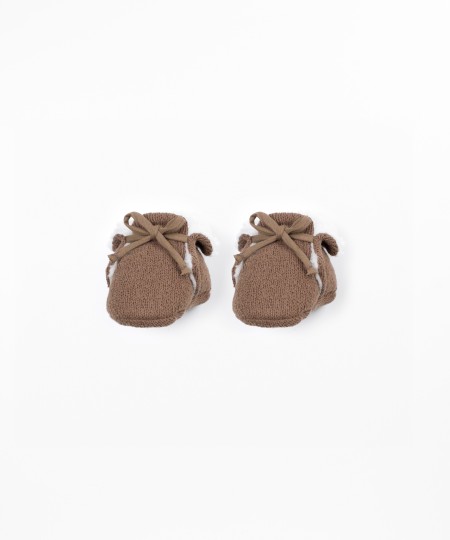 Chaussures tricotées doublées de fourrure