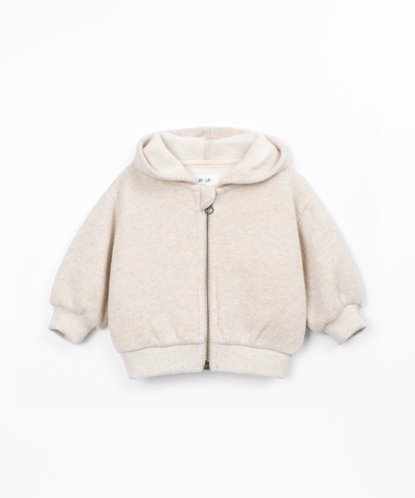Knit jacket with a blend of cotton and recycled fibers