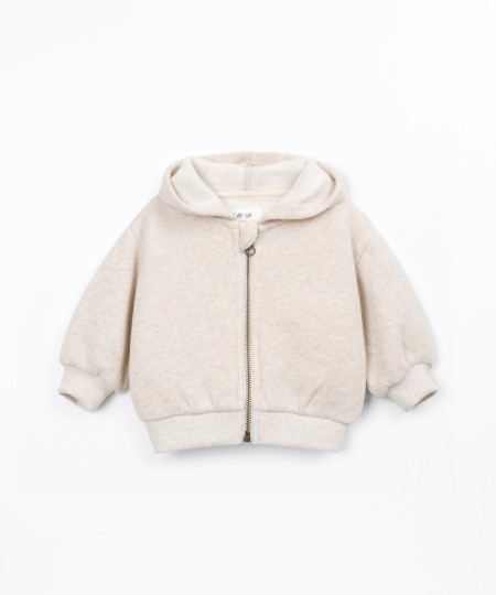 Knit jacket with a blend of cotton and recycled fibers