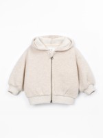 Knit jacket with a blend of cotton and recycled fibers