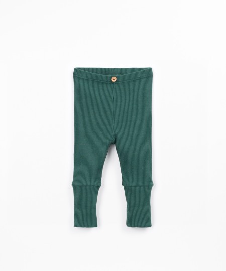 Leggings de punto acanalado con algodón