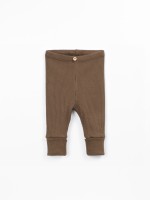 Ribbed knit leggings with cotton
