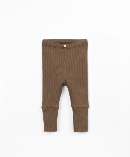 Ribbed knit leggings with cotton