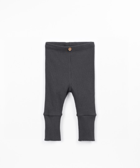 Ribbed knit leggings with cotton