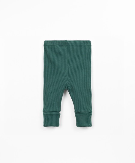 Leggings de punto acanalado con algodón