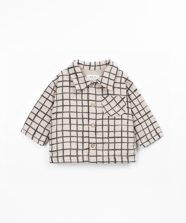 Checkered pattern fabric shirt
