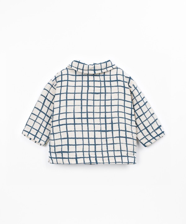 Checkered pattern fabric shirt