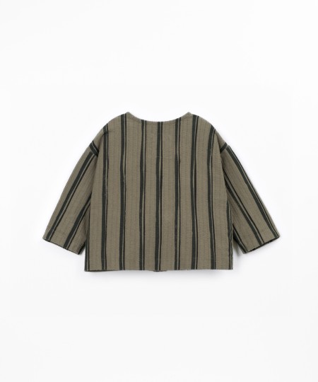 Chemise en maille de coton avec imprimé à rayures