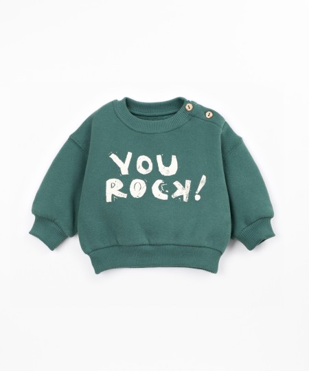 Knitted sweater with brushed interior