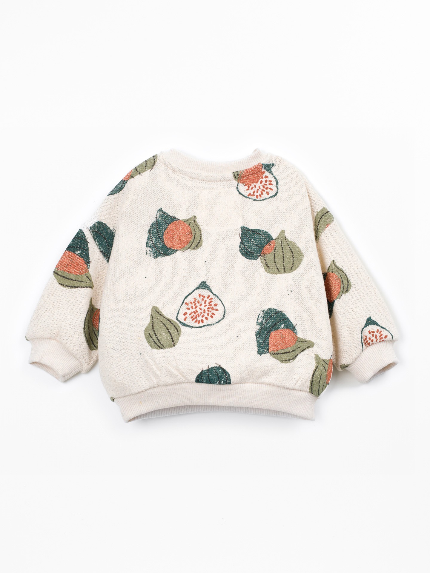Knit sweater with fig pattern