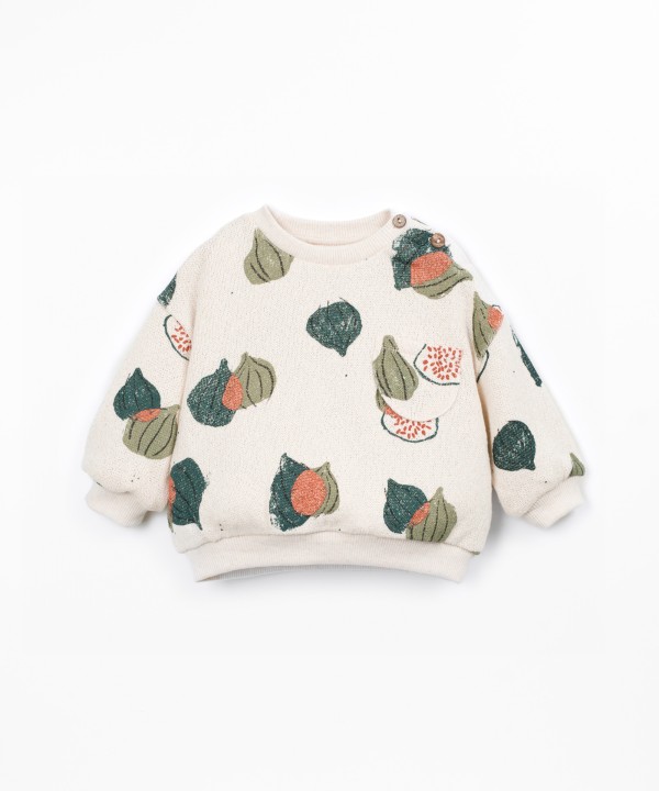 Pull en maille avec motif de figues