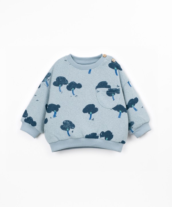 Camisola de malha com padrão de árvores