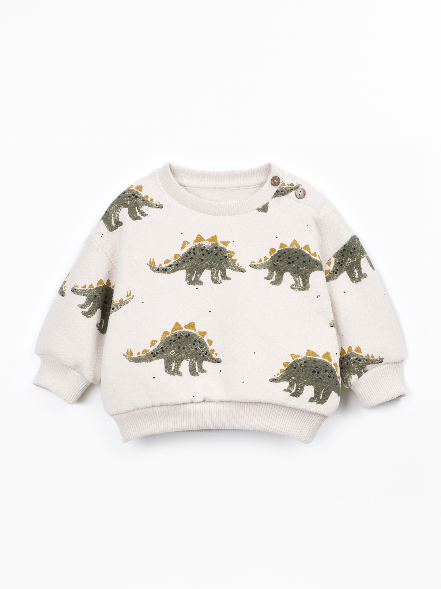 Knit sweater with shoulder opening