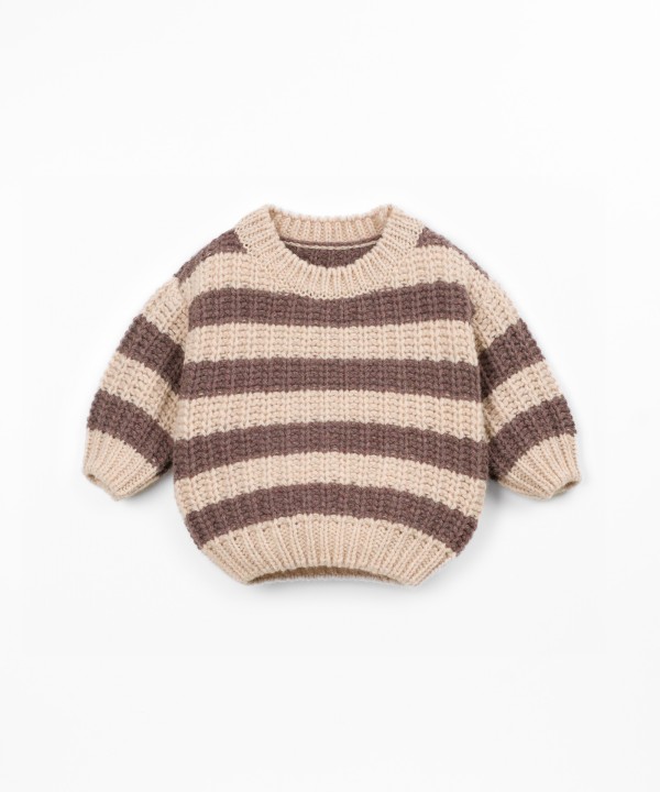 Pull en maille � rayures