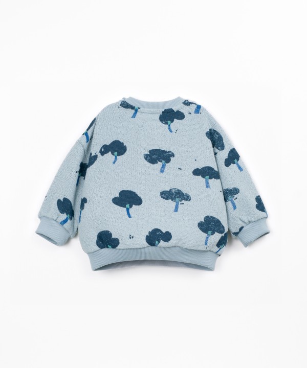 Camisola de malha com padrão de árvores