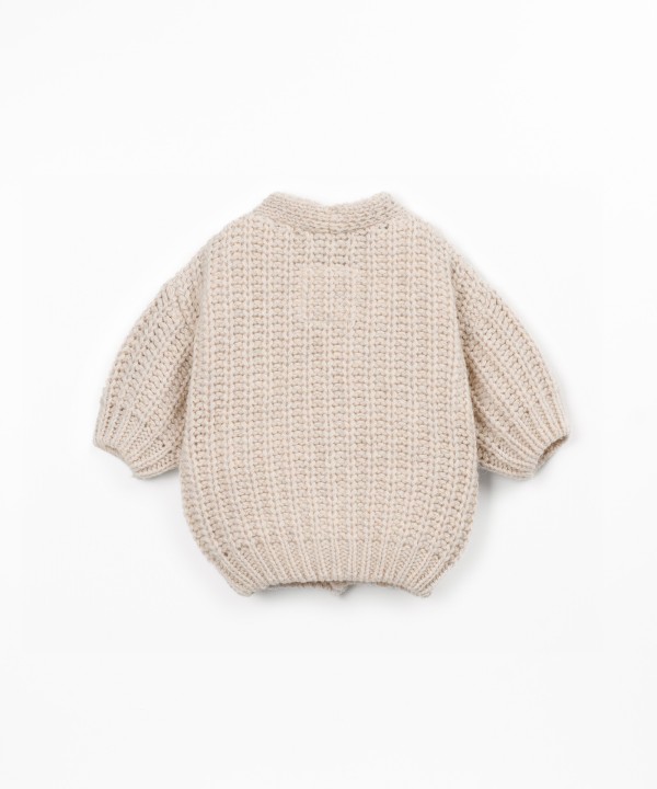 Manteau en tricot avec mélange de laine recyclée et polyamide recyclé