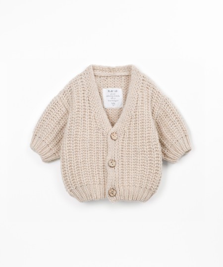 Manteau en tricot avec m�lange de laine recycl�e et polyamide recycl�