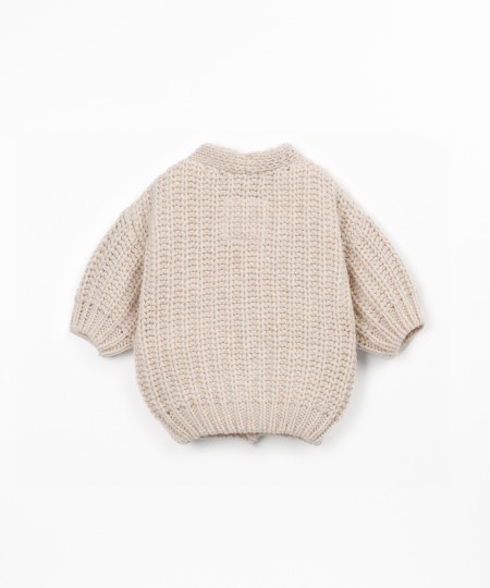 Manteau en tricot avec mélange de laine recyclée et polyamide recyclé