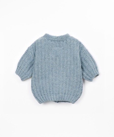 Casaco tricot com mistura de lã reciclada e poliamida reciclada