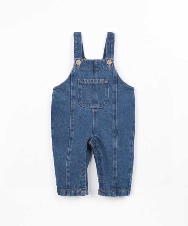 Denim jumpsuit with pocket