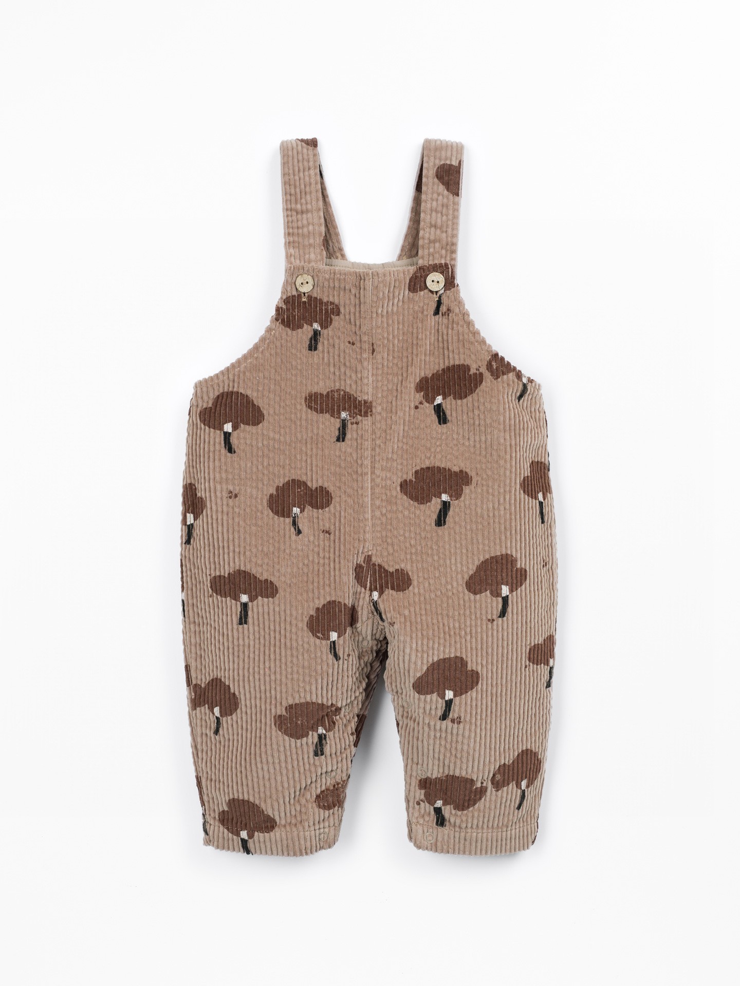 Corduroy jumpsuit with print