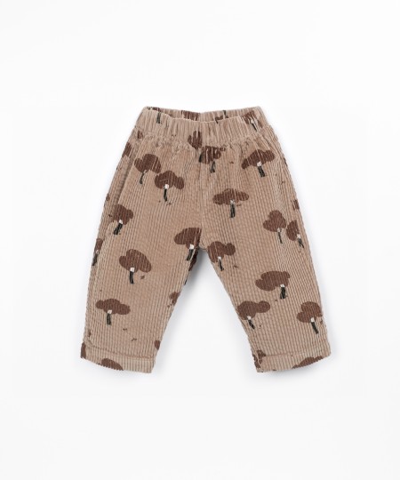 Corduroy pants with print