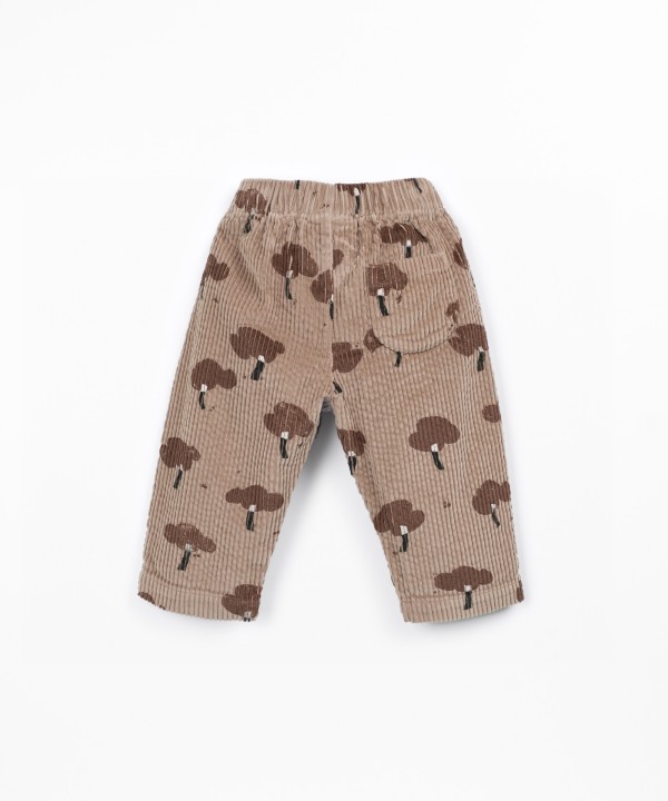 Corduroy pants with print