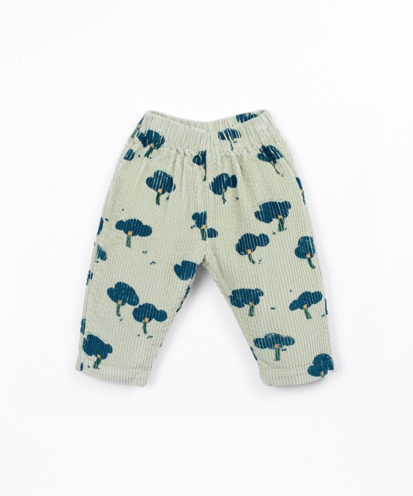 Corduroy trousers with print