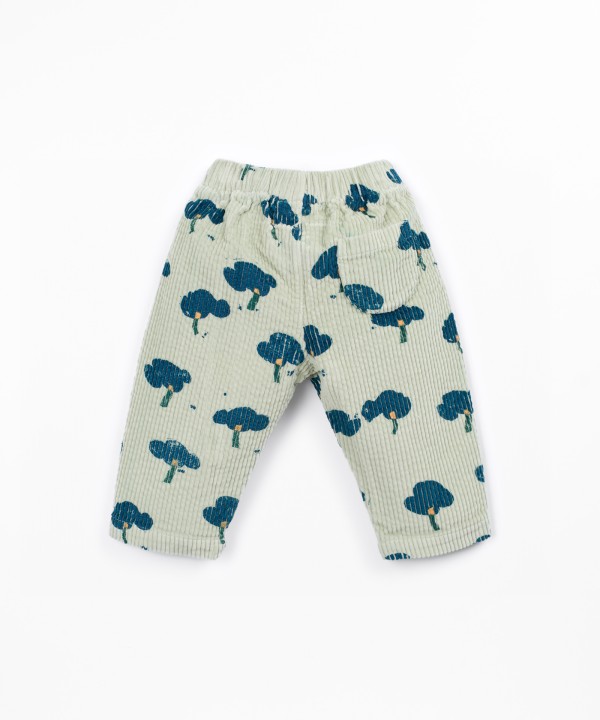 Corduroy trousers with print